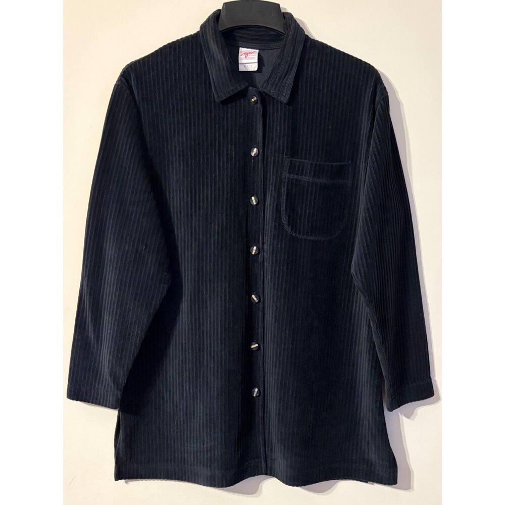 Vintage GW Division Of Graff Women's Black Striped Shirt Size M
